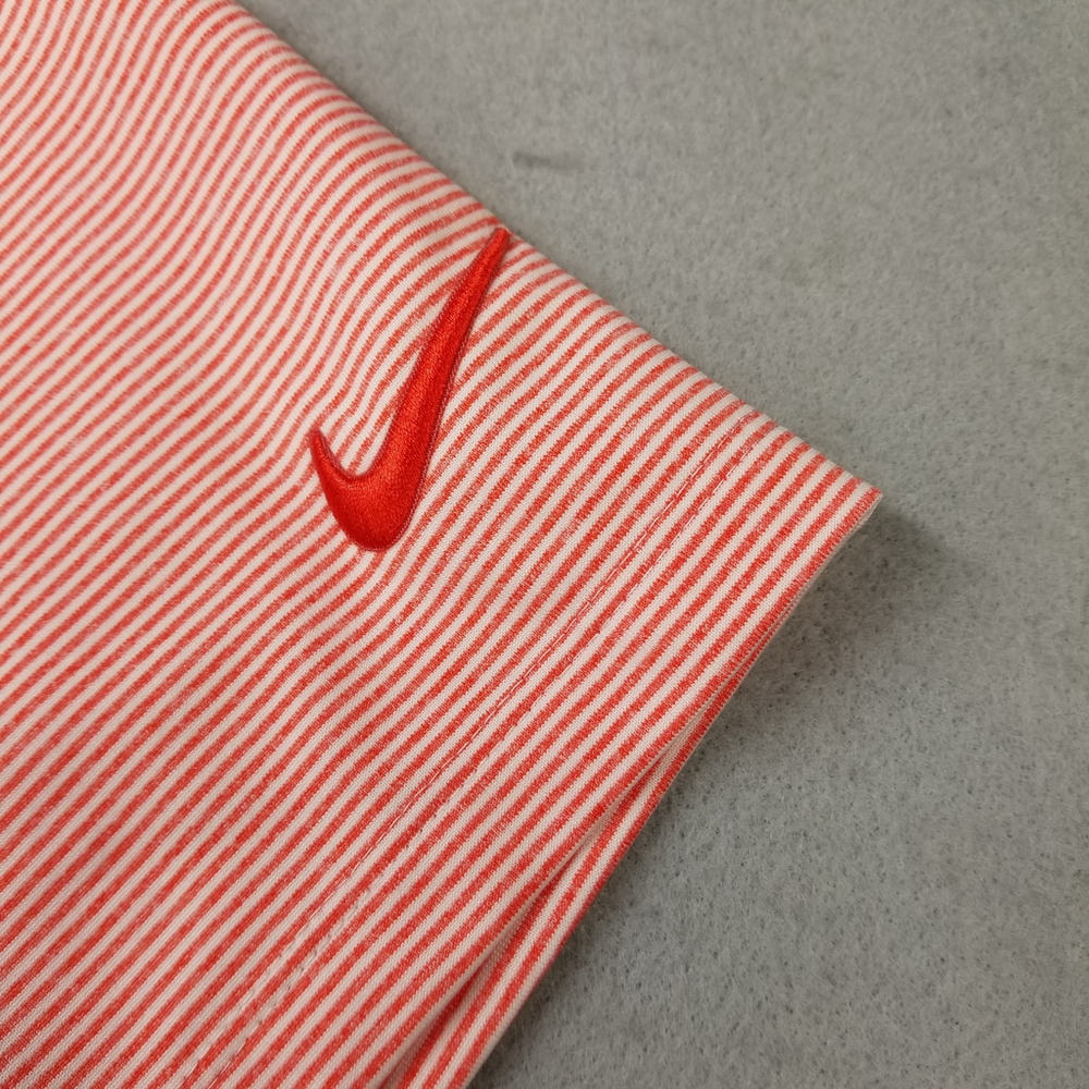 Nike Polo Shirt Mens SIze Large Orange Striped Southern Dunes Golf Course Logo - Picture 6 of 13